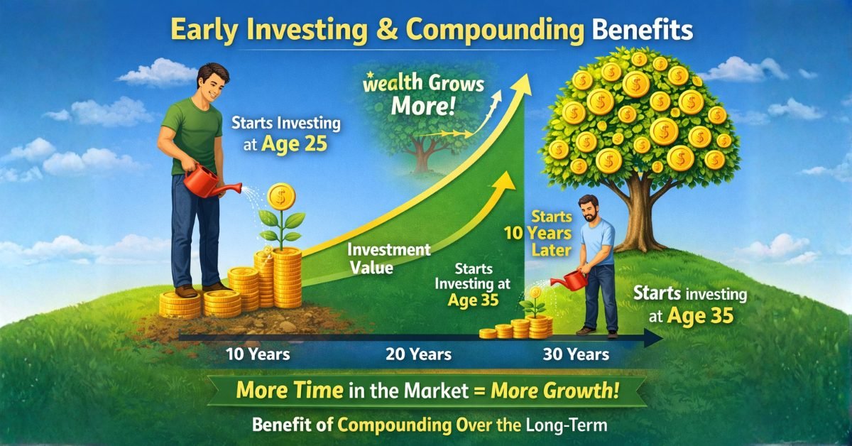 start investing early to benefit from compounding