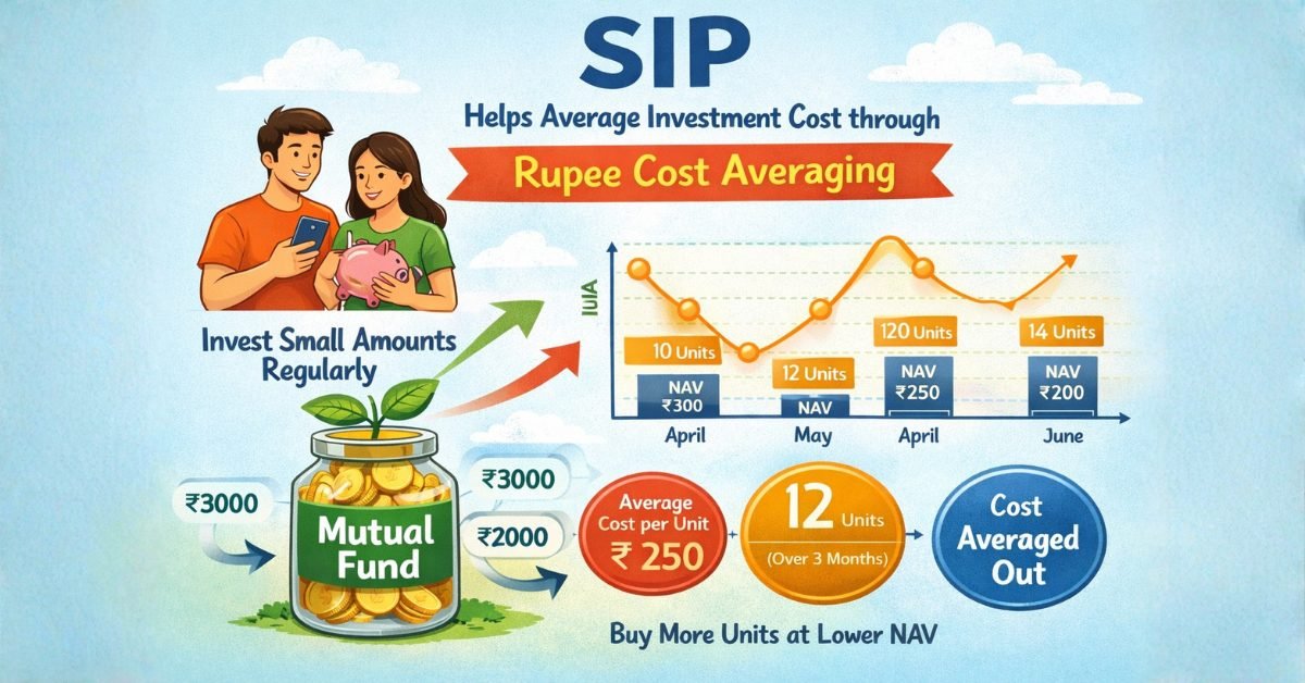 SIP rupee cost averaging example in mutual funds